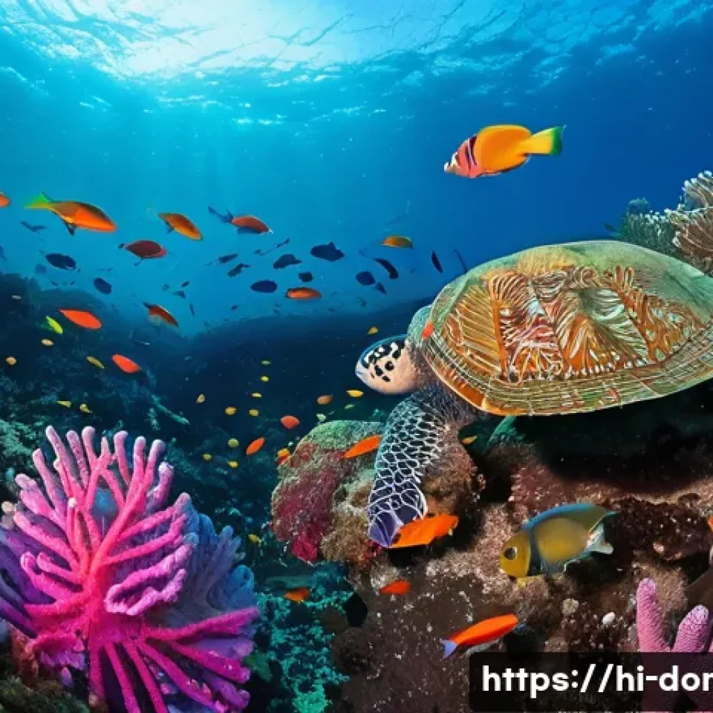 도미니카 연방의 해양 생태계 - **Prompt 1: Vibrant Coral Reef Ecosystem**
"An underwater scene depicting a thriving and colorfu...