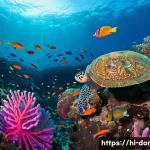 도미니카 연방의 해양 생태계 - **Prompt 1: Vibrant Coral Reef Ecosystem**
"An underwater scene depicting a thriving and colorfu...