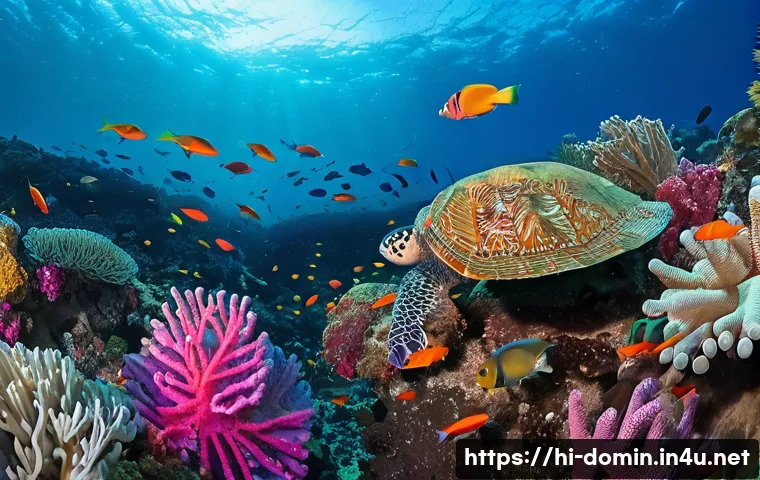 도미니카 연방의 해양 생태계 - **Prompt 1: Vibrant Coral Reef Ecosystem**
"An underwater scene depicting a thriving and colorfu...